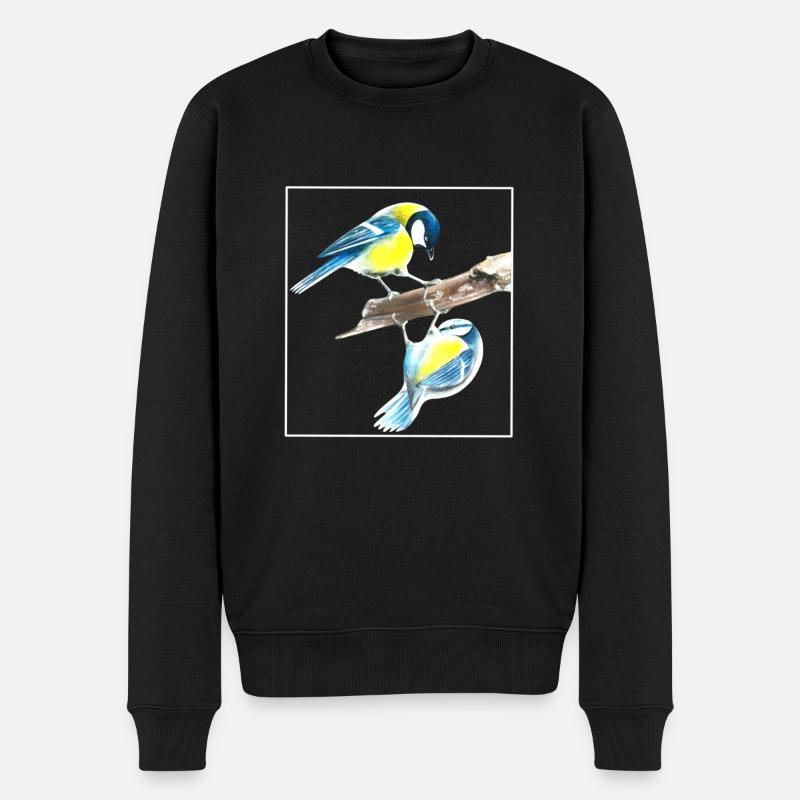 Les oiseaux - Pull Premium bio Homme - noir