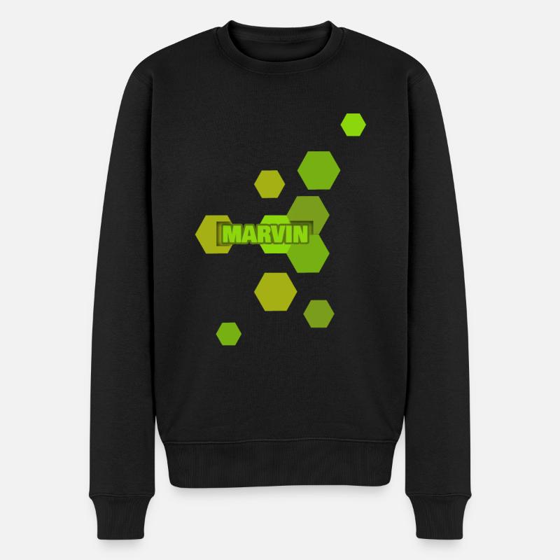 Marvin - Männer Premium Bio Pullover - Schwarz