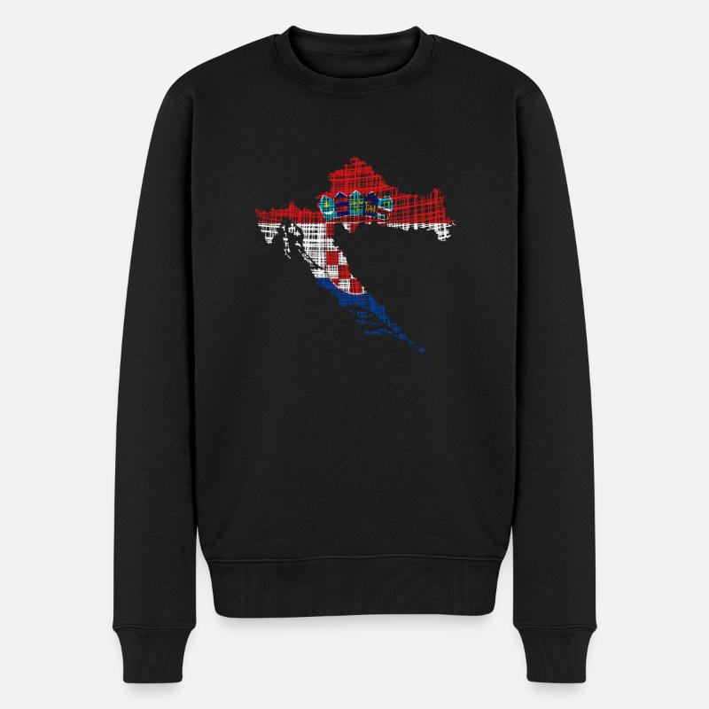 Croatia - Männer Premium Bio Pullover - Schwarz