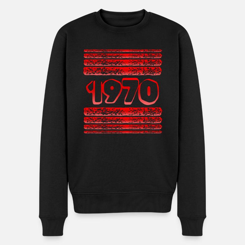 1970 - Männer Premium Bio Pullover - Schwarz