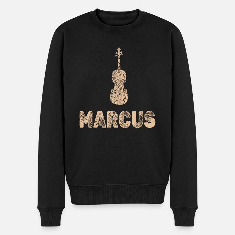 Marcus als Bratsche - Männer Premium Bio Pullover - Schwarz
