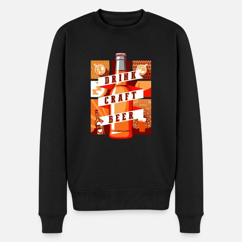 Boire de la bière artisanale - Pull Premium bio Homme - noir