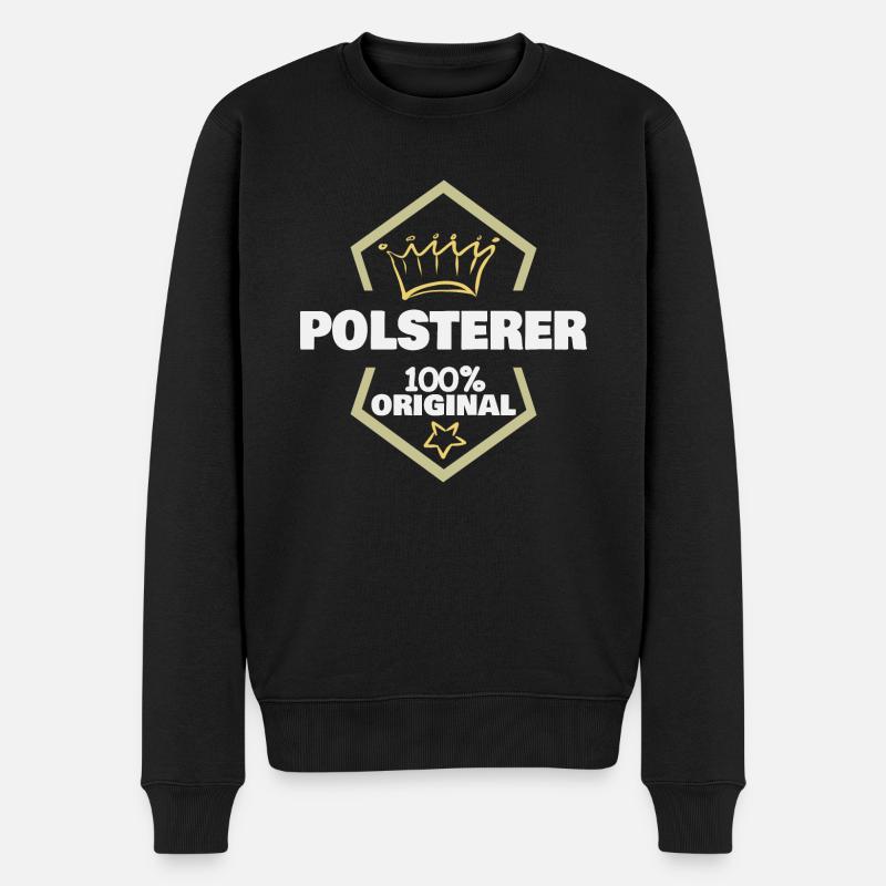 Work Upholsterer - Men's Premium Organic Jumper - black