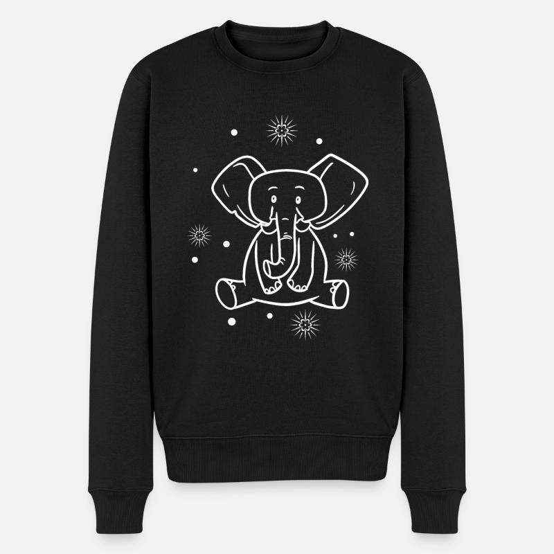mignon bébé éléphant - Pull Premium bio Homme - noir