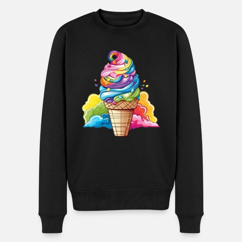 Regbue-Eis - Männer Premium Bio Pullover - Schwarz