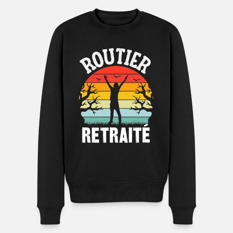 routier retraité - Pull Premium bio Homme - noir