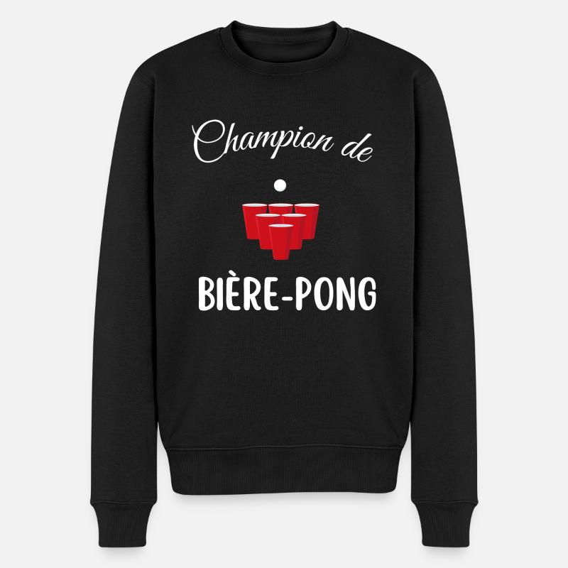 Champion de bière-pong - Pull Premium bio Homme - noir