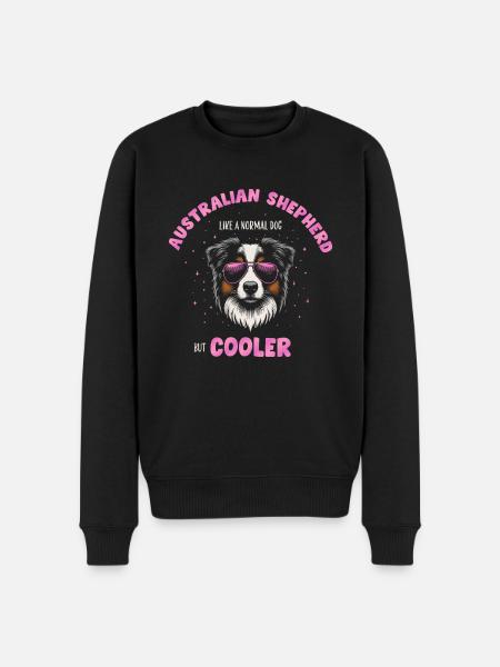 Aussie - som en normal hund, men køligere pink - Økologisk premium-sweatshirt til mænd - sort