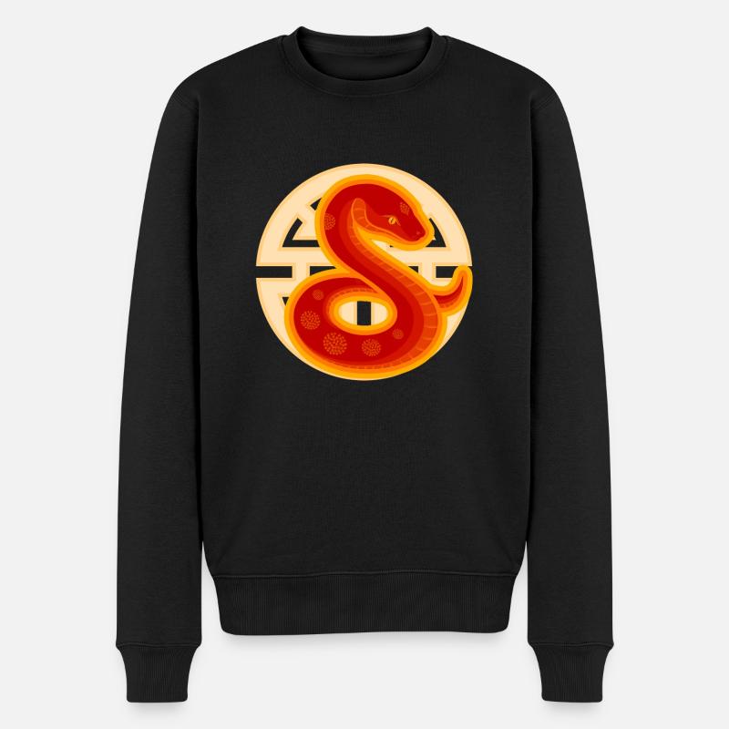 Tierkreiszeichen Schlange - Männer Premium Bio Pullover - Schwarz