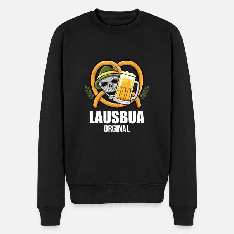 Lausbua Lederhosen - Männer Premium Bio Pullover - Schwarz
