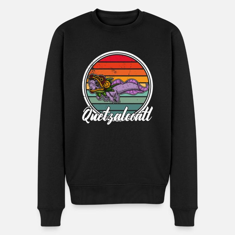 Quetzalcoatl Axolotl Mexique Divinité Aztèque - Pull Premium bio Homme - noir