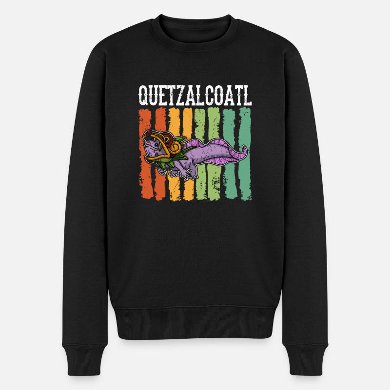 Quetzalcoatl Axolotl Mexique Divinité Aztèque - Pull Premium bio Homme - noir