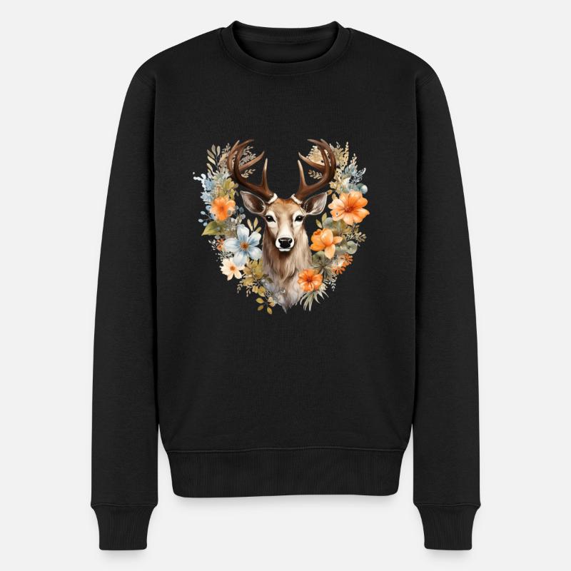 Replacement dirndl deer antlers deer - Men's Premium Organic Jumper - black