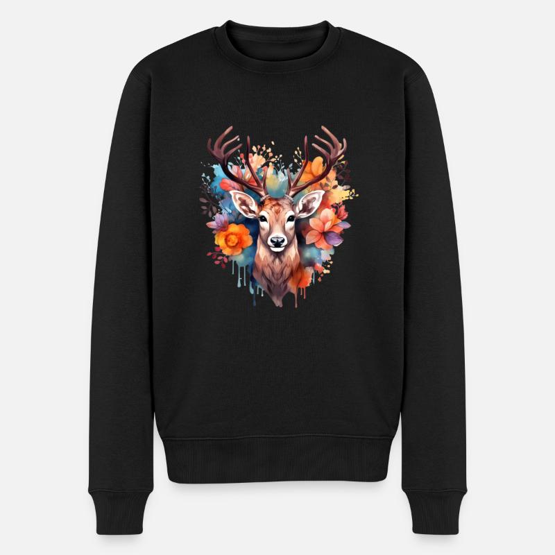 Replacement dirndl deer antlers deer - Men's Premium Organic Jumper - black