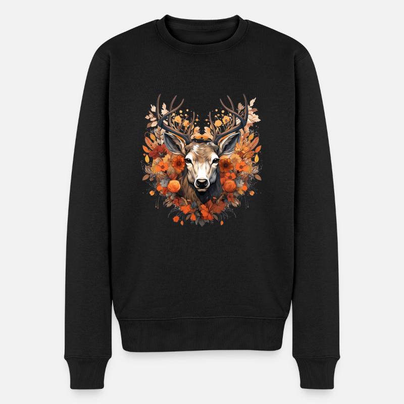 Replacement dirndl deer antlers deer - Men's Premium Organic Jumper - black