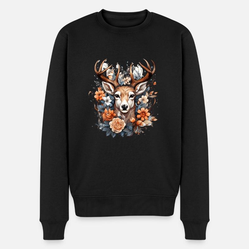 Replacement dirndl deer antlers deer - Men's Premium Organic Jumper - black