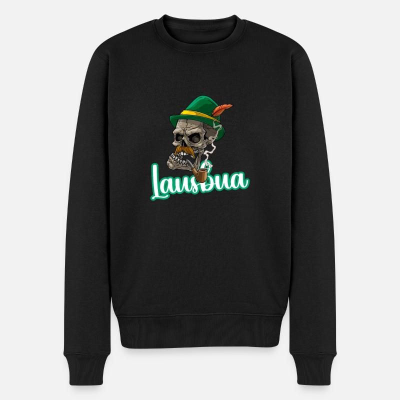 Lausbua Lausbub Lederhosen Trachten - Männer Premium Bio Pullover - Schwarz