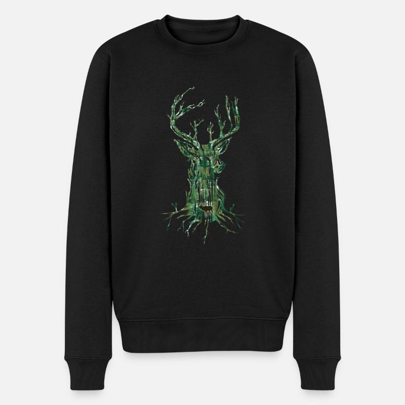 Cerf Arbre - Pull Premium bio Homme - noir