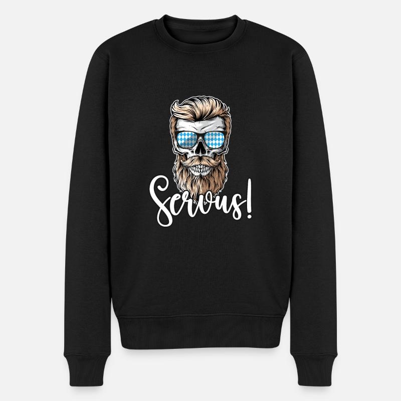 Lausbua Lausbub Lederhosen Trachten - Männer Premium Bio Pullover - Schwarz
