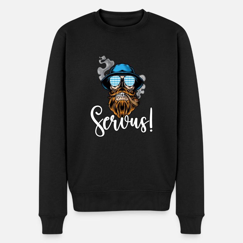 Lausbua Lausbub Lederhosen Trachten - Männer Premium Bio Pullover - Schwarz