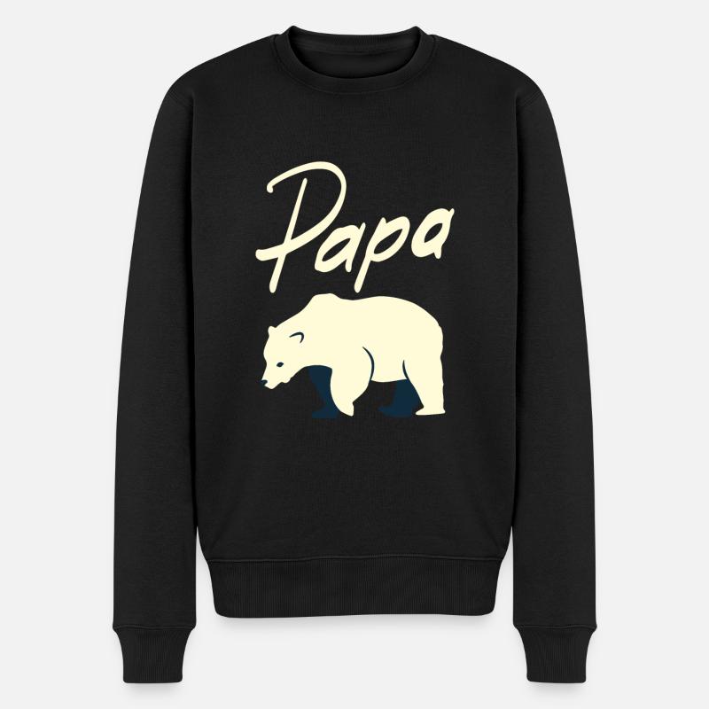 Papa ours - Pull Premium bio Homme - noir