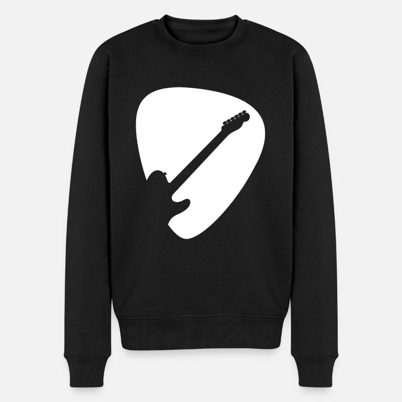 E-Gitarre Plektrum - Männer Premium Bio Pullover - Schwarz