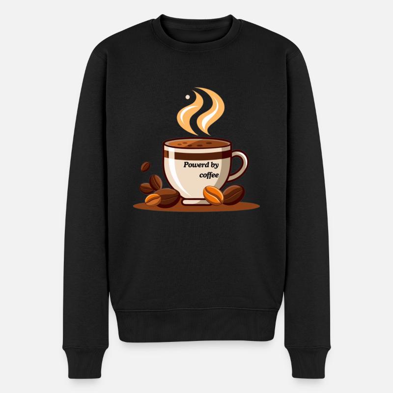 Powerd by coffee - Männer Premium Bio Pullover - Schwarz
