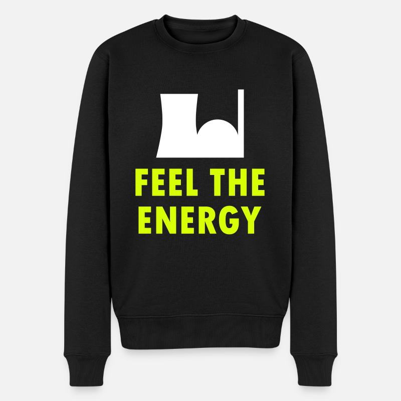 Feel the energy (Atomkraftwerk) - Männer Premium Bio Pullover - Schwarz