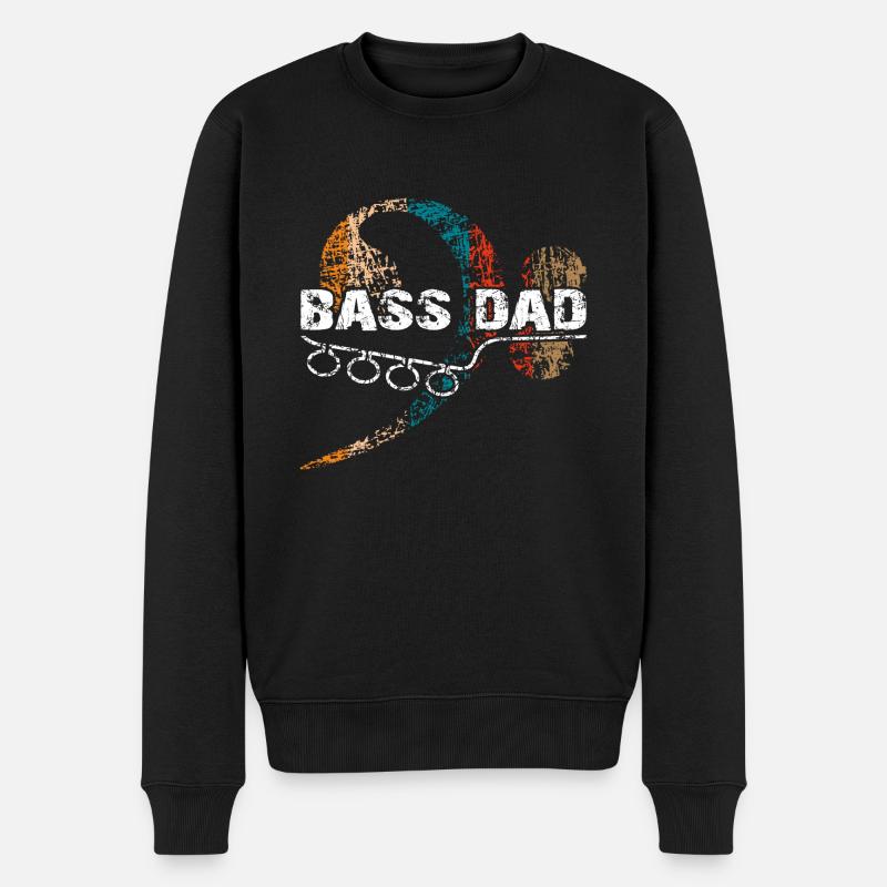 Papa joue de la basse - Pull Premium bio Homme - noir