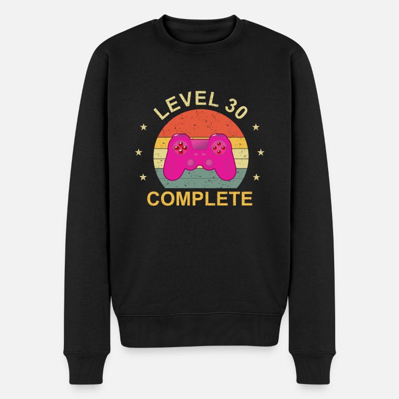 Level 30 complete - Männer Premium Bio Pullover - Schwarz