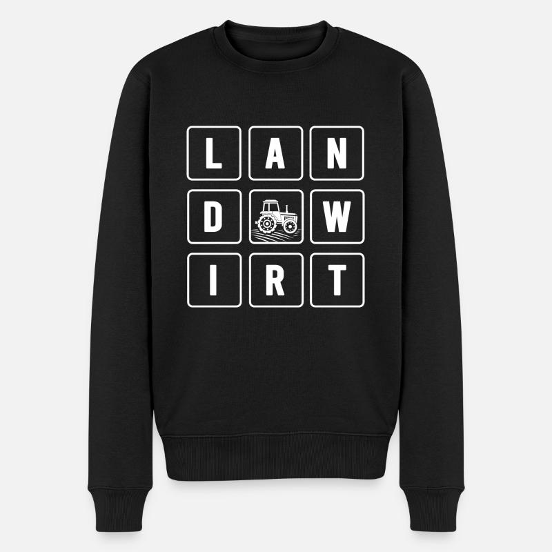 Landwirt Hof Traktor Bauernhof Landei - Männer Premium Bio Pullover - Schwarz