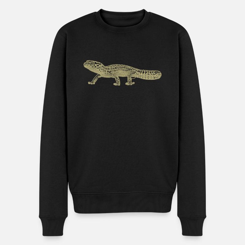Leopardengecko - Männer Premium Bio Pullover - Schwarz
