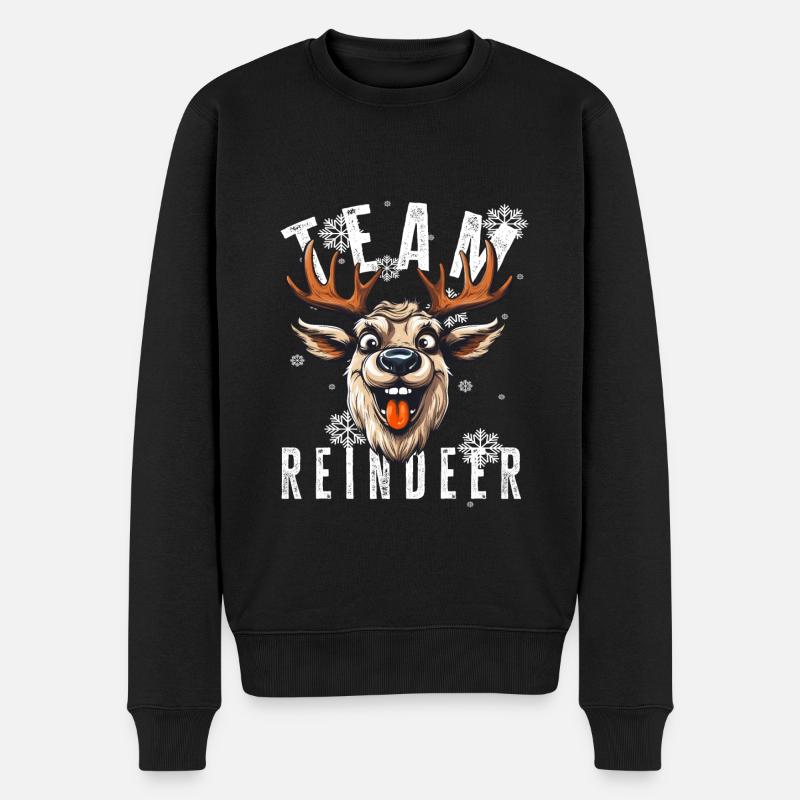 Weihnachtsmotiv Rentier Xmas Team Rentier - Männer Premium Bio Pullover - Schwarz