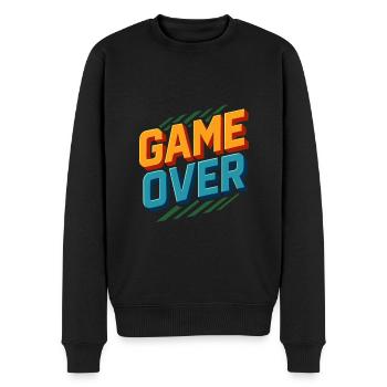 Game Over - Conception de joueur rétro - Pull Premium bio Homme - noir - Devant - Nico (187cm)