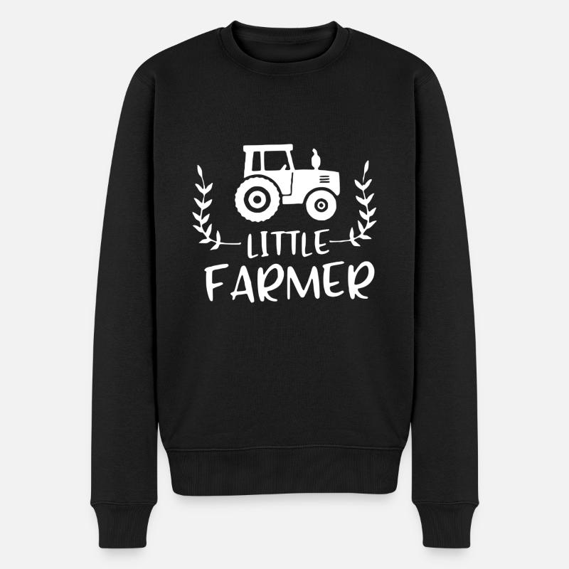 Little Farmer mit Traktor - Männer Premium Bio Pullover - Schwarz