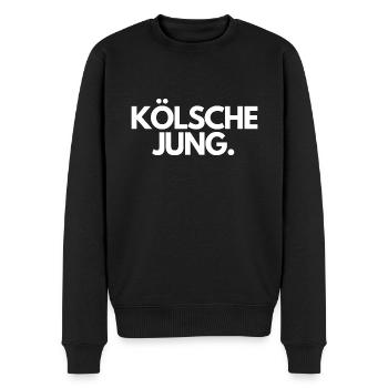 Kölsche Jung. - Männer Premium Bio Pullover - Schwarz - Vorne - Nico (187cm)