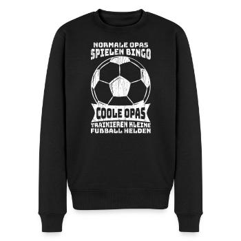 Opa Großvater Fußball Trainer Spruch Geschenk - Männer Premium Bio Pullover - Schwarz - Vorne - Nico (187cm)