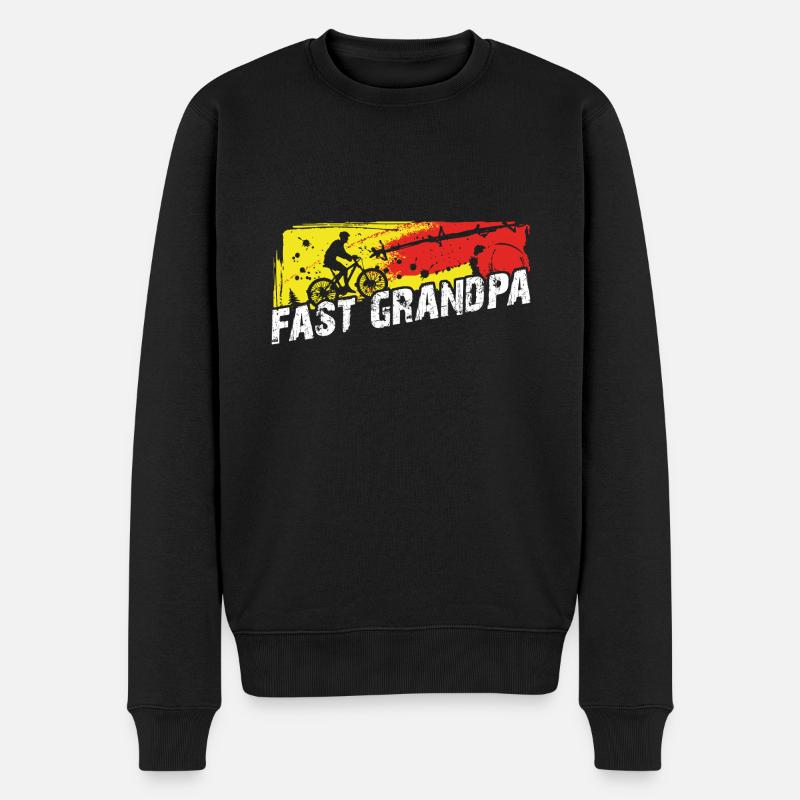 Grand-père rapide sur le vélo - Pull Premium bio Homme - noir