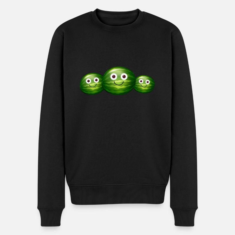 Famille,Melon,Pastèque,Melons - Pull Premium bio Homme - noir