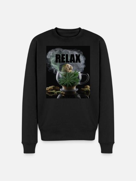 Cannabis Relax Gift - Men's Premium Organic Jumper - black