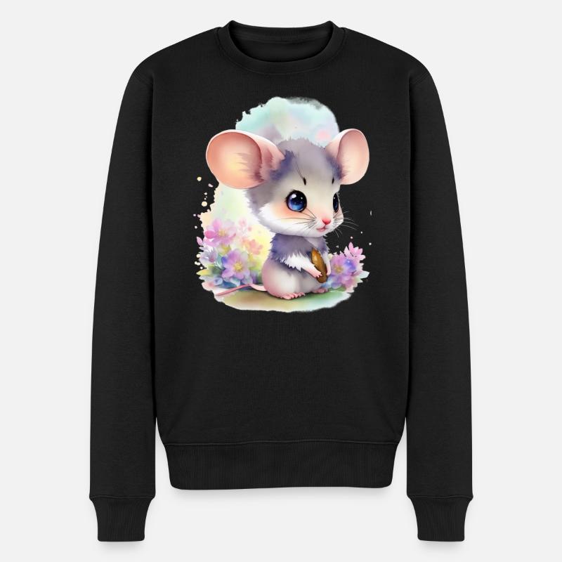 Süße Maus - Männer Premium Bio Pullover - Schwarz