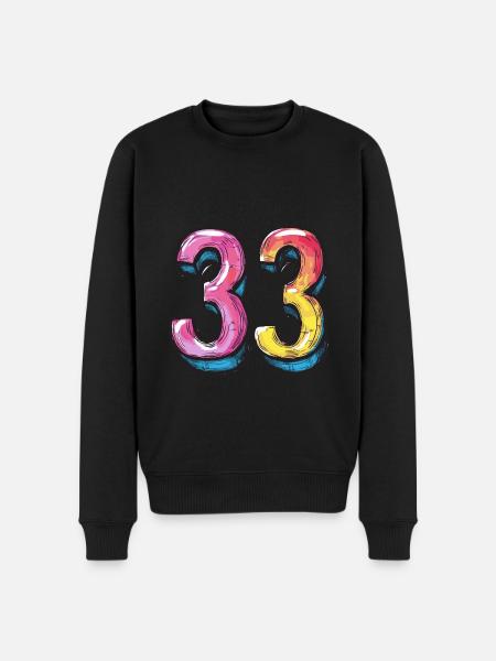 33 Number Comic - Men's Premium Organic Jumper - black