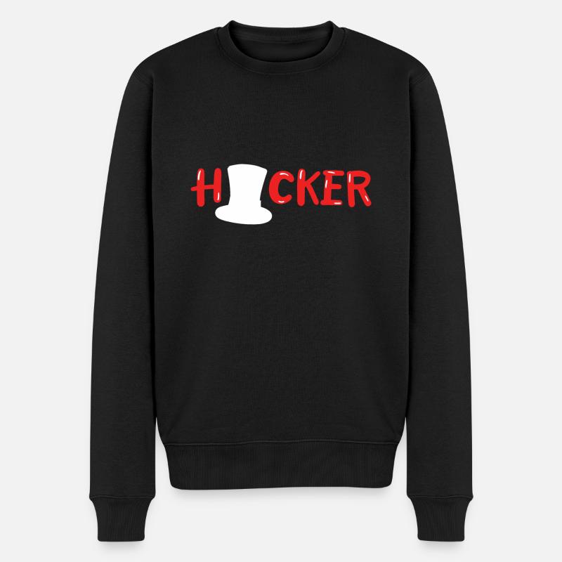 White Hat Hacker - Männer Premium Bio Pullover - Schwarz