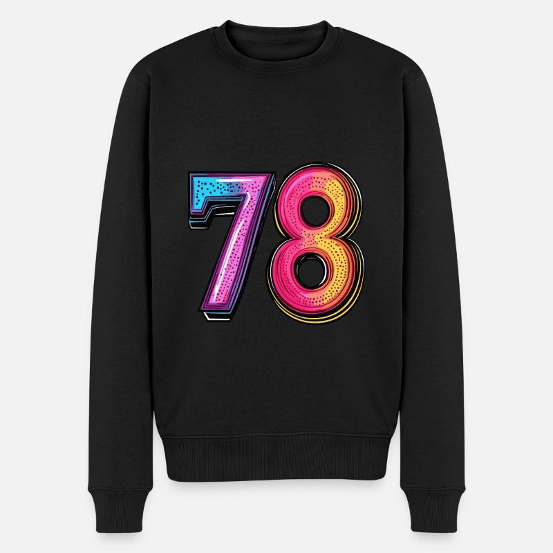 78 Zahl Comic - Männer Premium Bio Pullover - Schwarz
