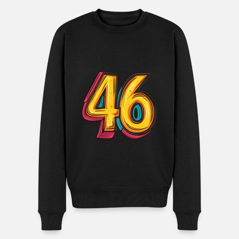 46 Zahl Comic - Männer Premium Bio Pullover - Schwarz