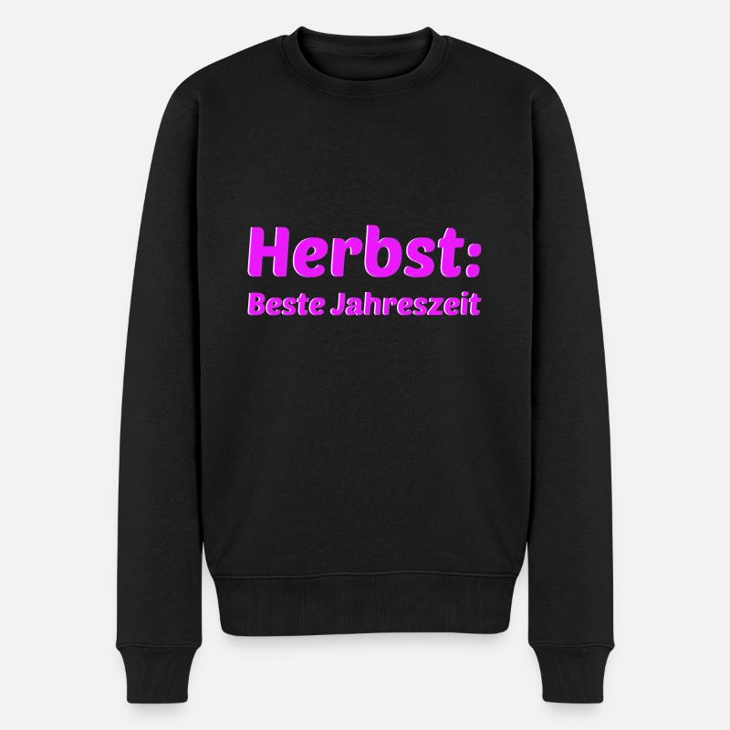 Herbst Jahreszeit Herbstlich - Männer Premium Bio Pullover - Schwarz