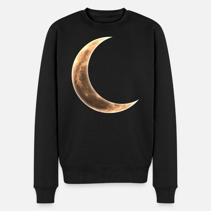 Mond Sichel Symbol Halbmond Nacht Himmel Phase - Männer Premium Bio Pullover - Schwarz