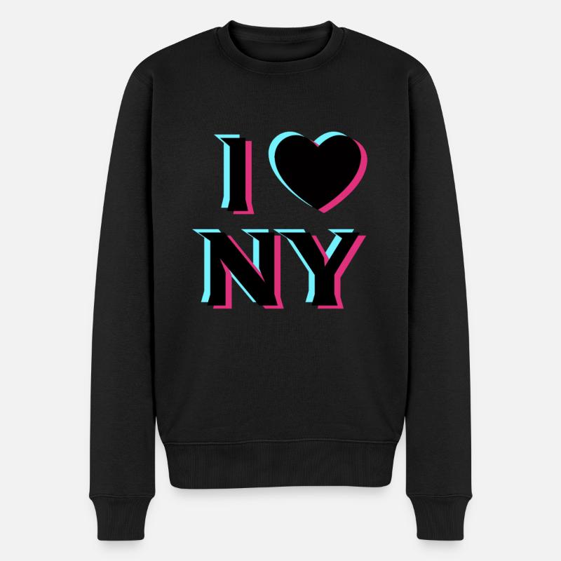 I love new york - Männer Premium Bio Pullover - Schwarz