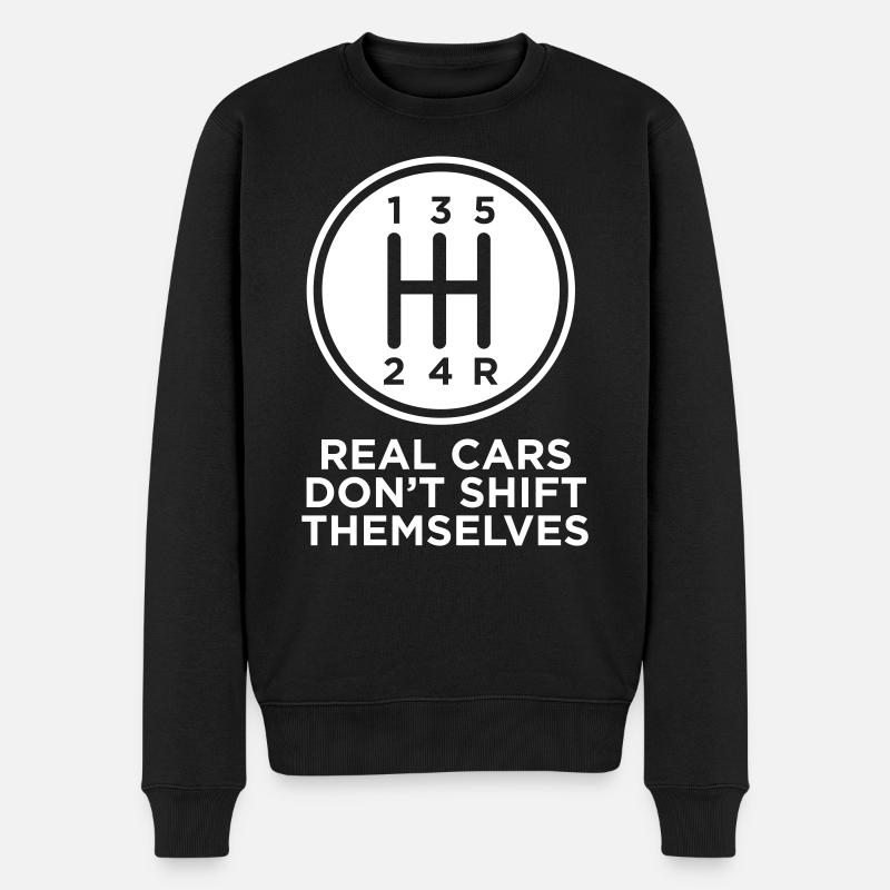 ECHTE AUTOS VERSCHIEBEN SICH NICHT VON SELBST - Männer Premium Bio Pullover - Schwarz