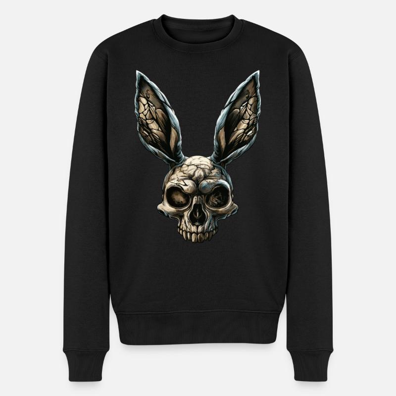 Crâne de lapin zombie - Pull Premium bio Homme - noir